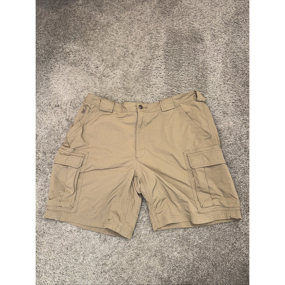 Men's Duluth Trading Co.‎ Khaki 11" Elastic Waist Stretch Cargo Shorts XXL